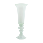 50% off was $130 now $75. 30"H X 11" WHITE GLASS REVERSIBLE TRUMPET