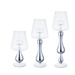 10/13/15.5”H X 4.5” GLASS SILVER LAMP (ONLY SOLD BY THE SET)