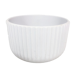 4”H X 7.75” LOW WHITE RIBBED MELAMINE GARDEN