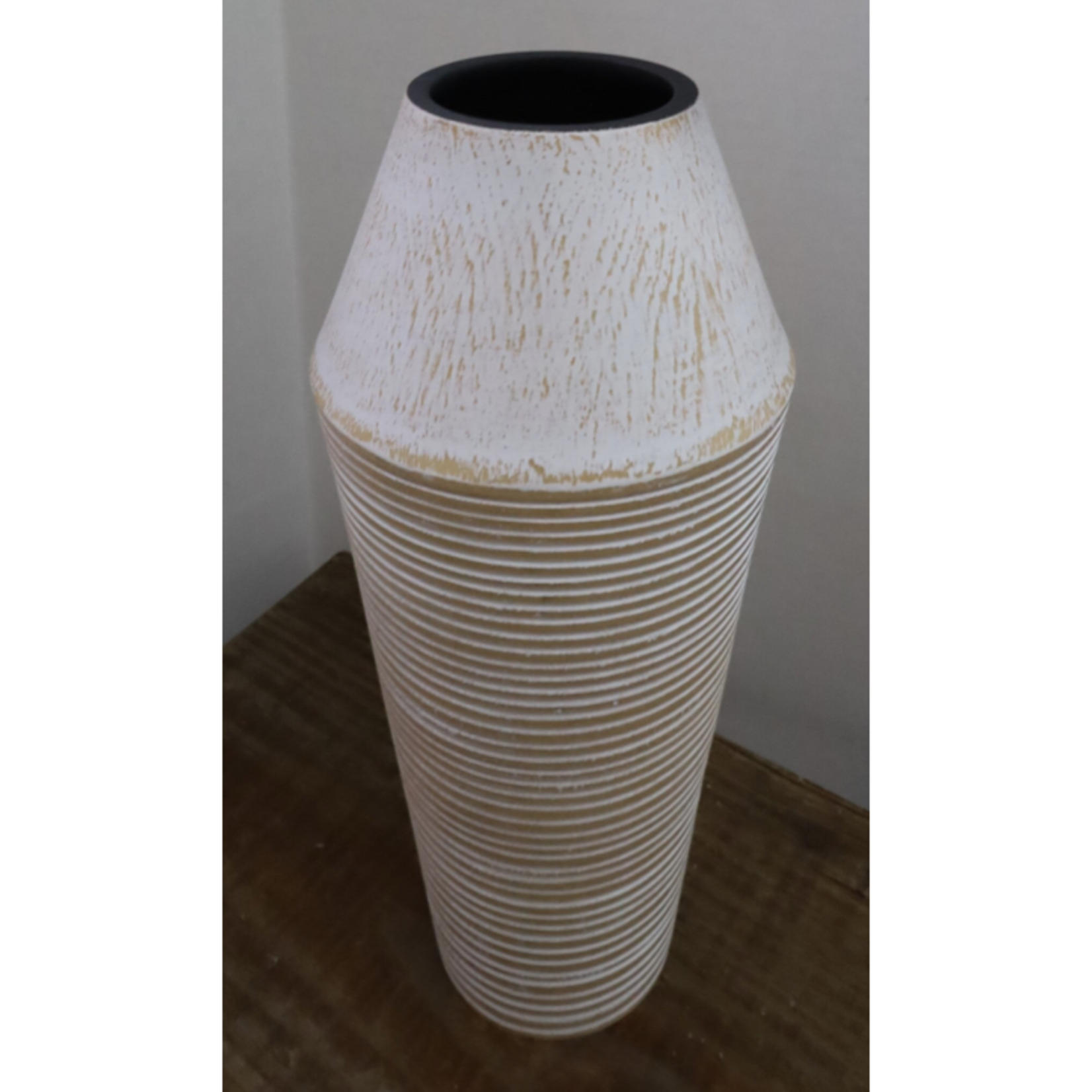 12”H X 6” WOOD VASE