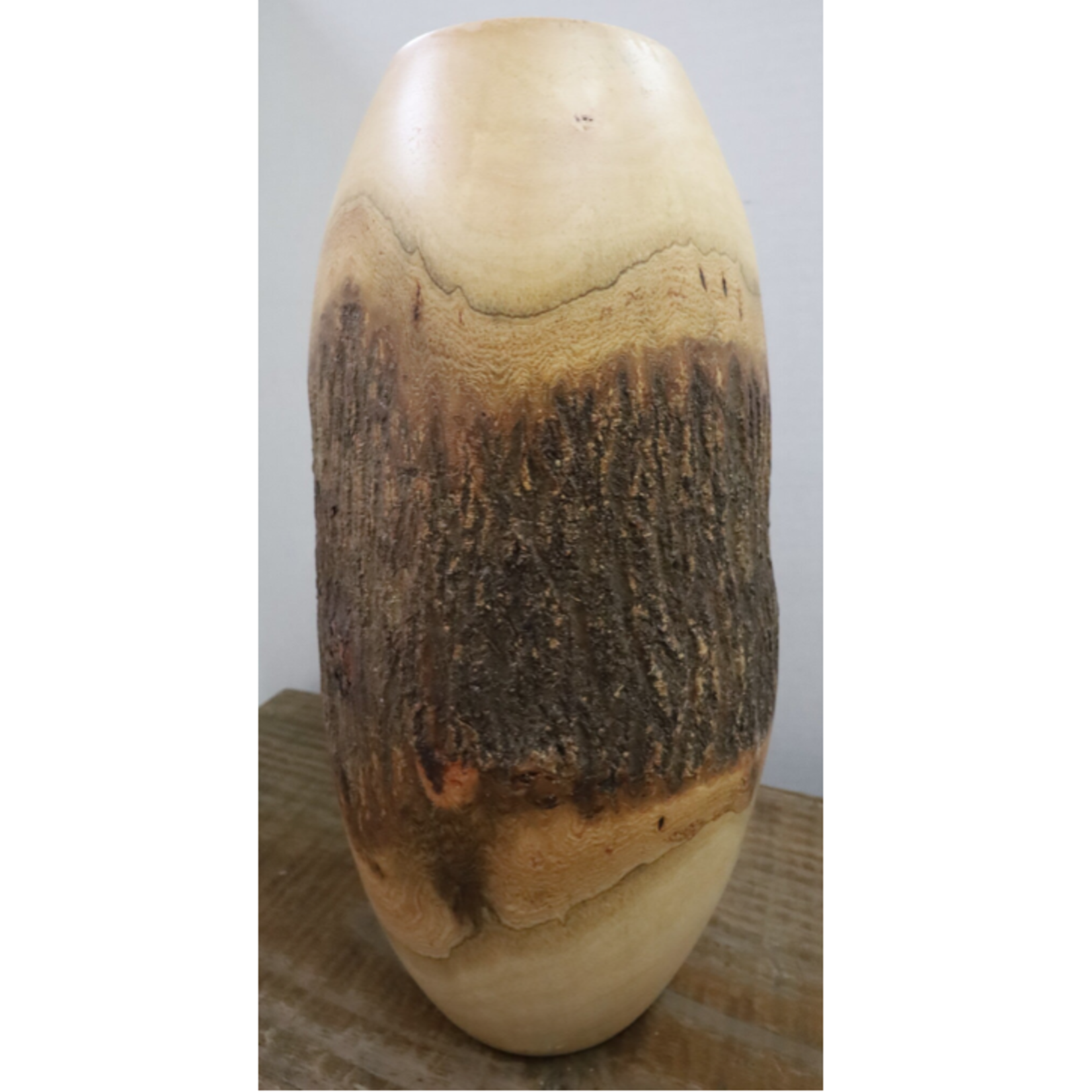 12”H X 7” WOOD VASE