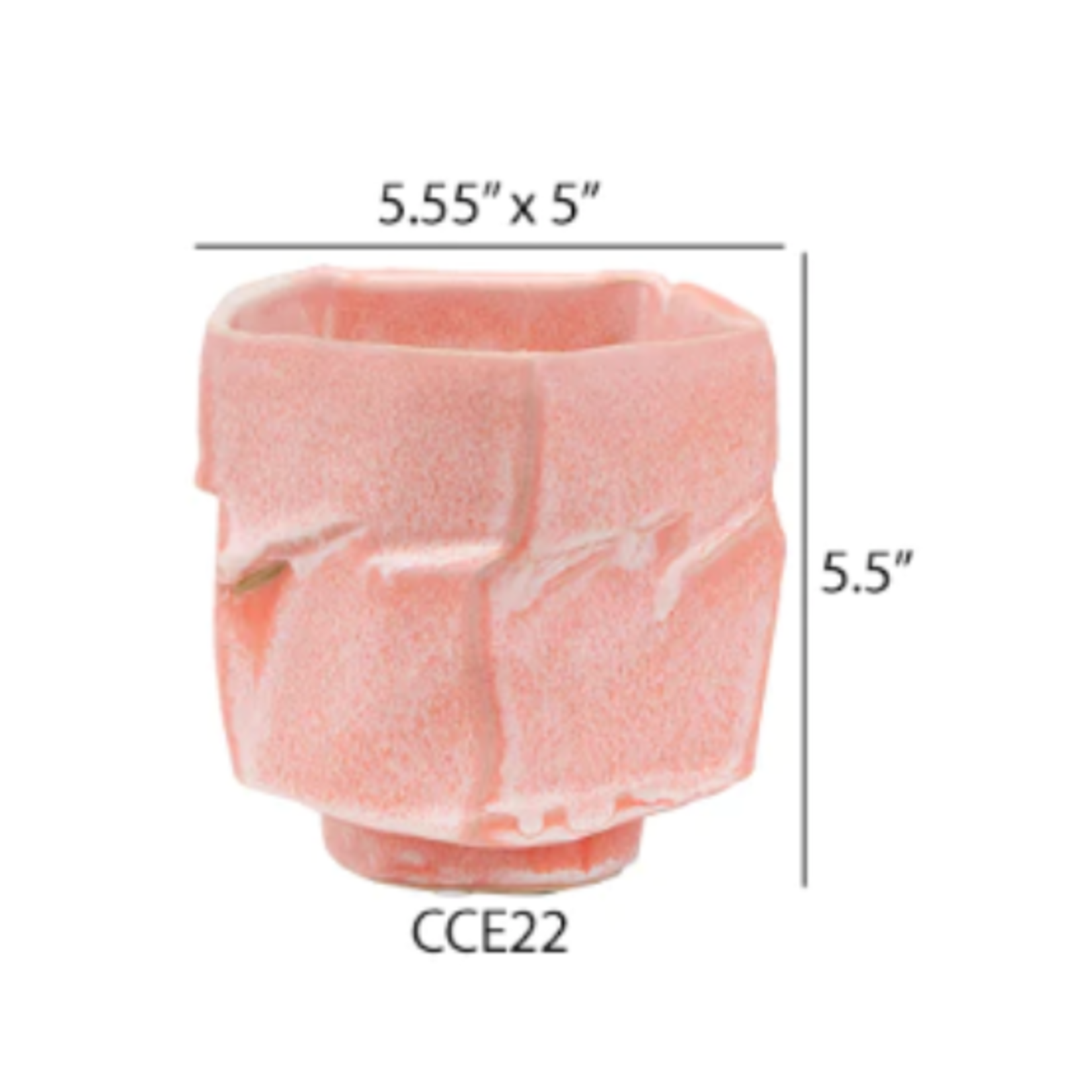 5.5” X 5.5” CORAL PINK ASTRO PLANTER 50% off was $14 now  $7.