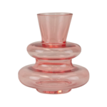 4.75”H X 5”  PINK GLASS KAPPA VASE