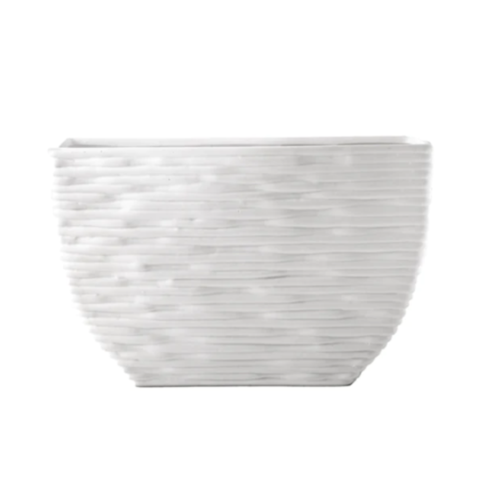 50% off was $50 now $25. 9.25”H X 5”W X 14”L WHITE CERAMIC ROUNDED TAPERED RECTANGLE EMBOSSED SEAMLESS