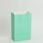 AQUA PAPER TOTE TREAT BAG 5.25"X8.25"X3.25"