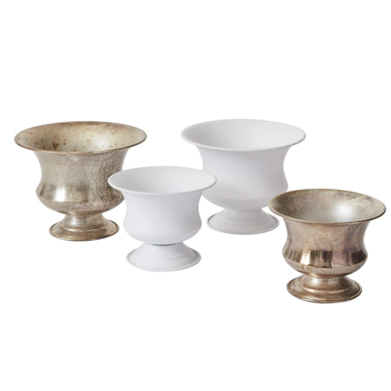 5”H X 6.25” WHITE METAL SIDNEY URN