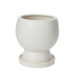 10.25"H X 9” X 8.75” WHITE CERAMIC BOSKY POT