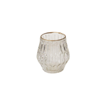 ACCENT DECOR 4”H X 3.5” CLEAR GLASS KATHERINE VOTIVE WITH GOLD LIP