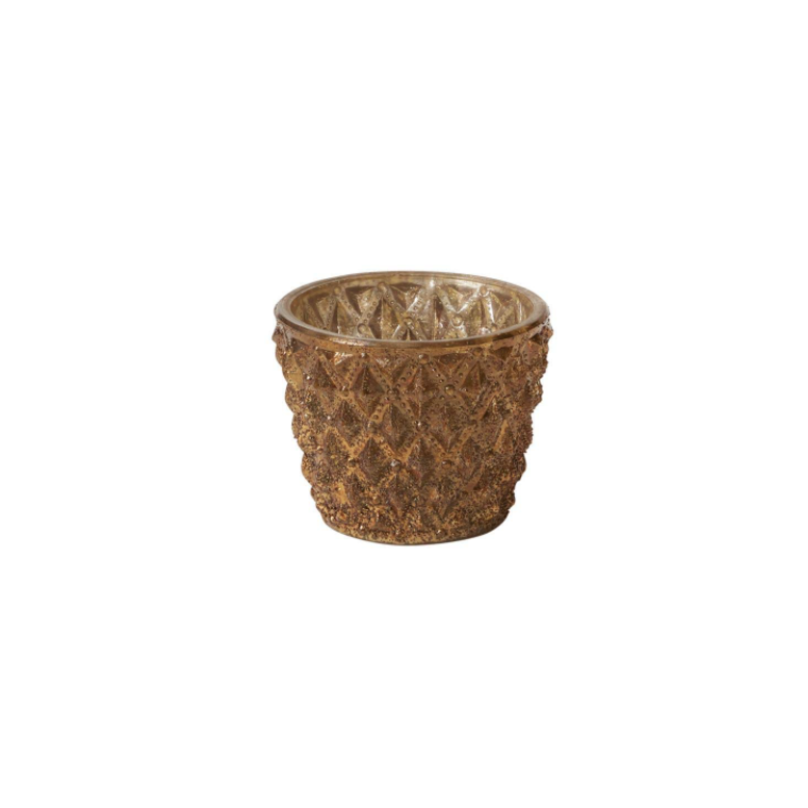2.25”H X 3” GOLD GLASS CRISTAL VOTIVE 50% off was $5.80 now $2.89