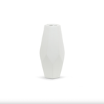 10.25”H X 5” WHITE CERMIC GEO VASE