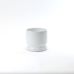 5”H X 5.3” WHITE CERAMIC MODERN COMPOTE PEDESTAL BOWL