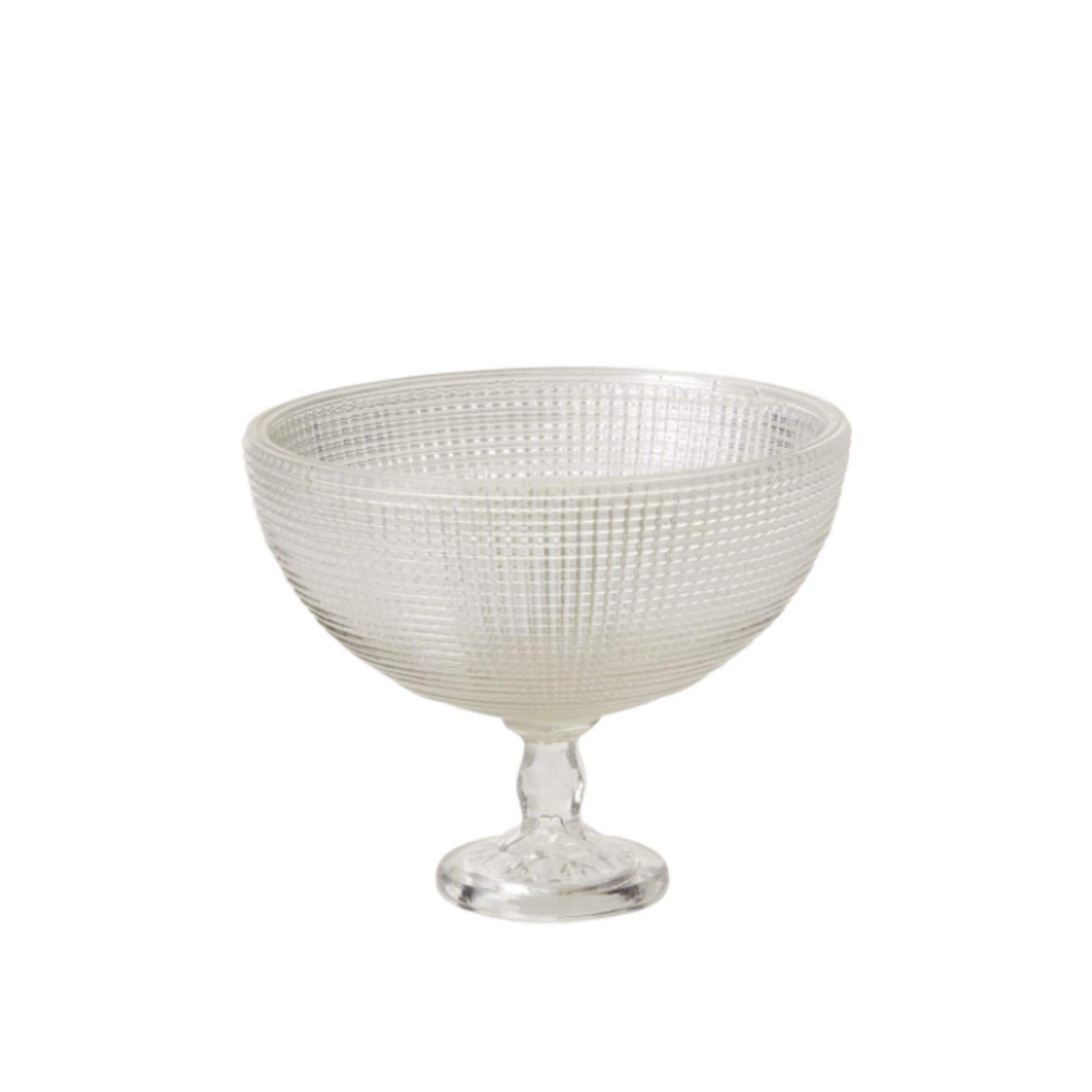 7.5”h x 8.75” CLEAR GLASS OPULENT COMPOTE