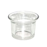 CLEAR GLASS CANDLE HOLDER, 5"