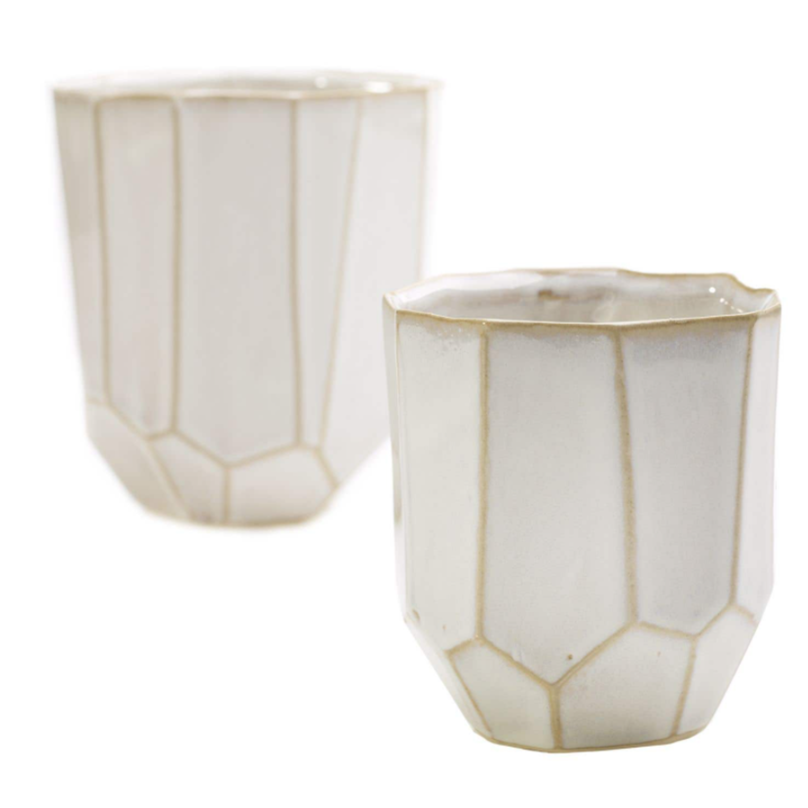 4.25”H X 4” GLOSSY WHITE CERAMIC RENEW VASE