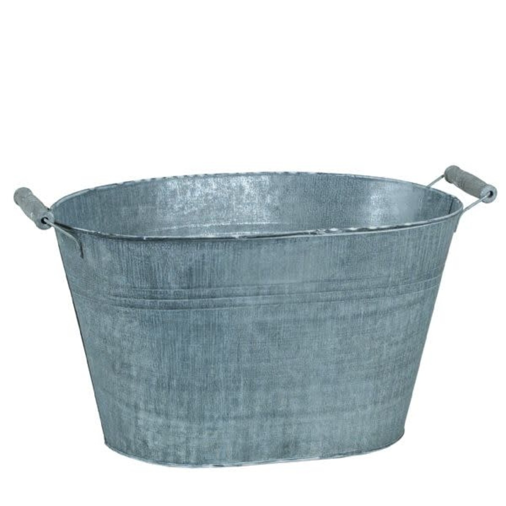 9.25”H X 15.25” X 11” ROUND METAL BASKET WITH HANDLE