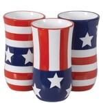 6”H X 3” CERAMIC POT VASE AMERICAN FLAG