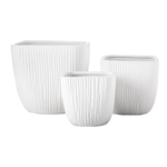 50% off was $14 now $7. 6” X 6” X 6” MEDIUM WHITE Ceramic Square Pot Tapered Bottom BRUSH Matte Finish White
