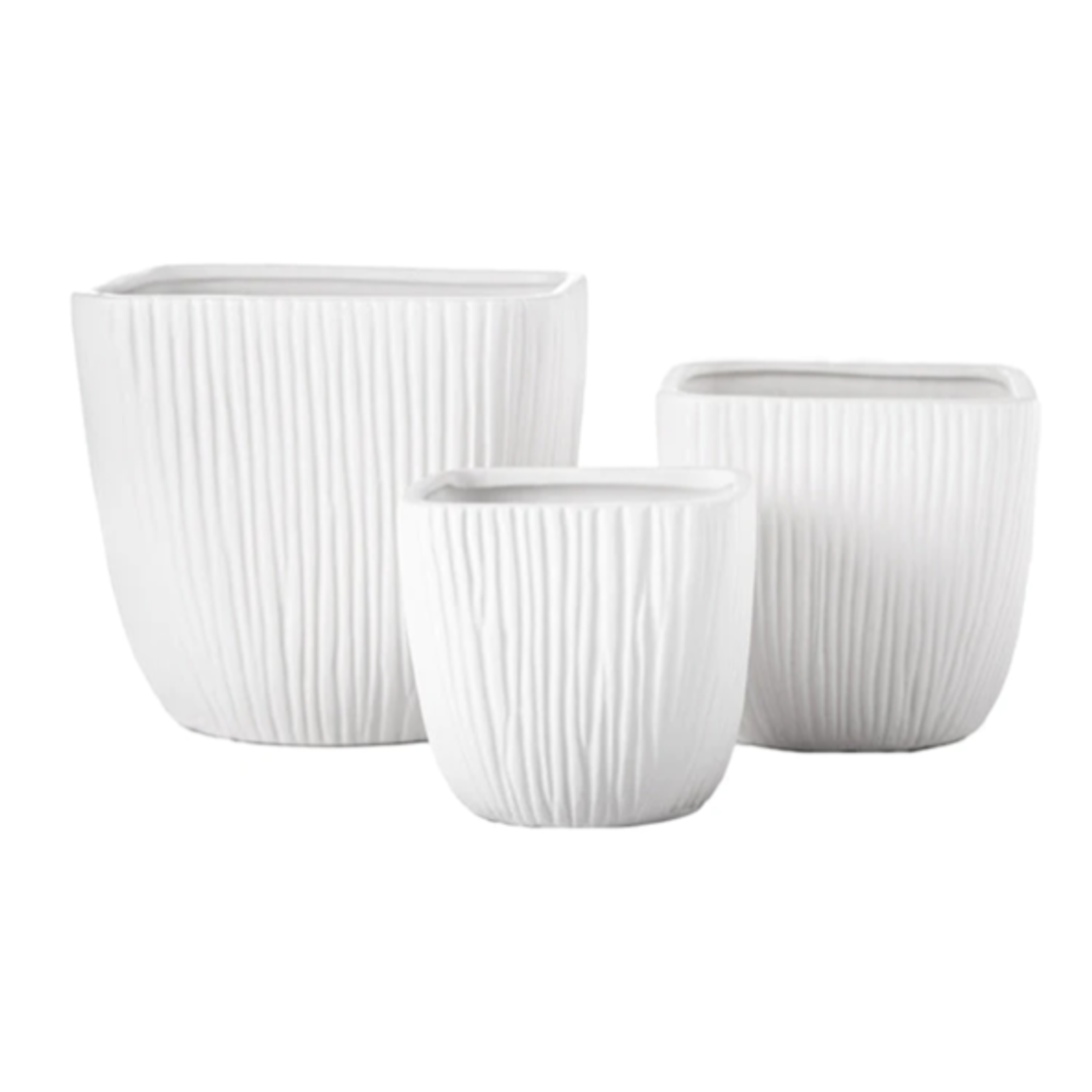 50% off was $14 now $7. 6” X 6” X 6” MEDIUM WHITE Ceramic Square Pot Tapered Bottom BRUSH Matte Finish White