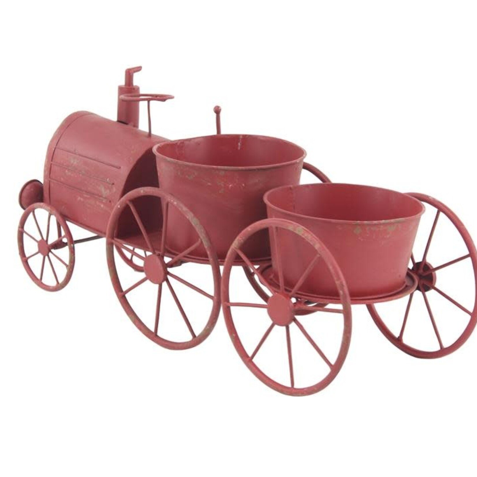 60% off was $90 now $36.00, 10”H X 22” RED METAL TRUCK PLANTER