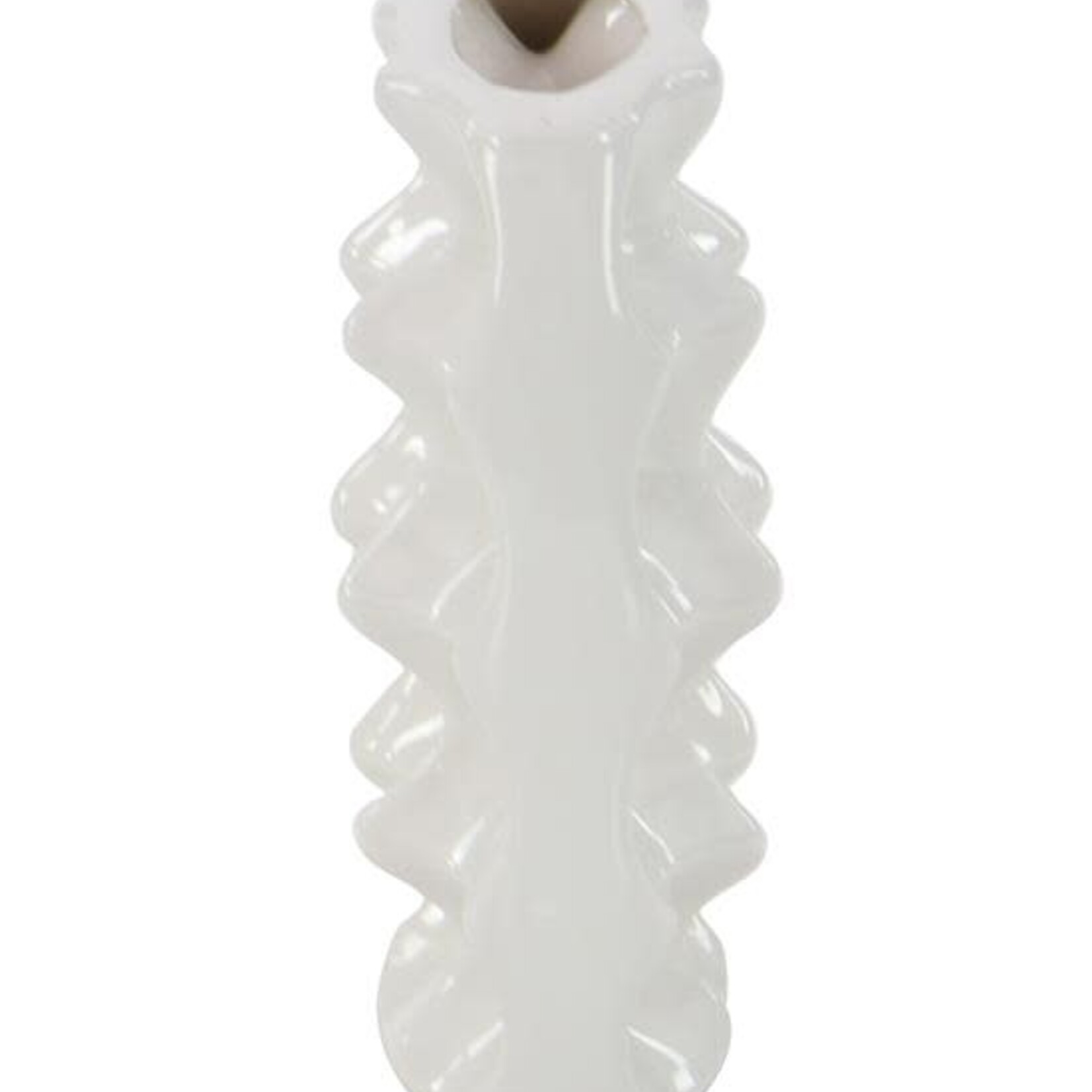 50% OFF WAS $23 NOW $11.50, 8”H X 5” WHITE CERAMIC VASE ASSORTED STYLES IN A BOX