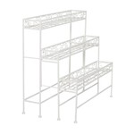 50% OFF WAS $210 NOW $105.00, 30”H X 28”W WHITE THREE LAYER METAL PLANT STAND