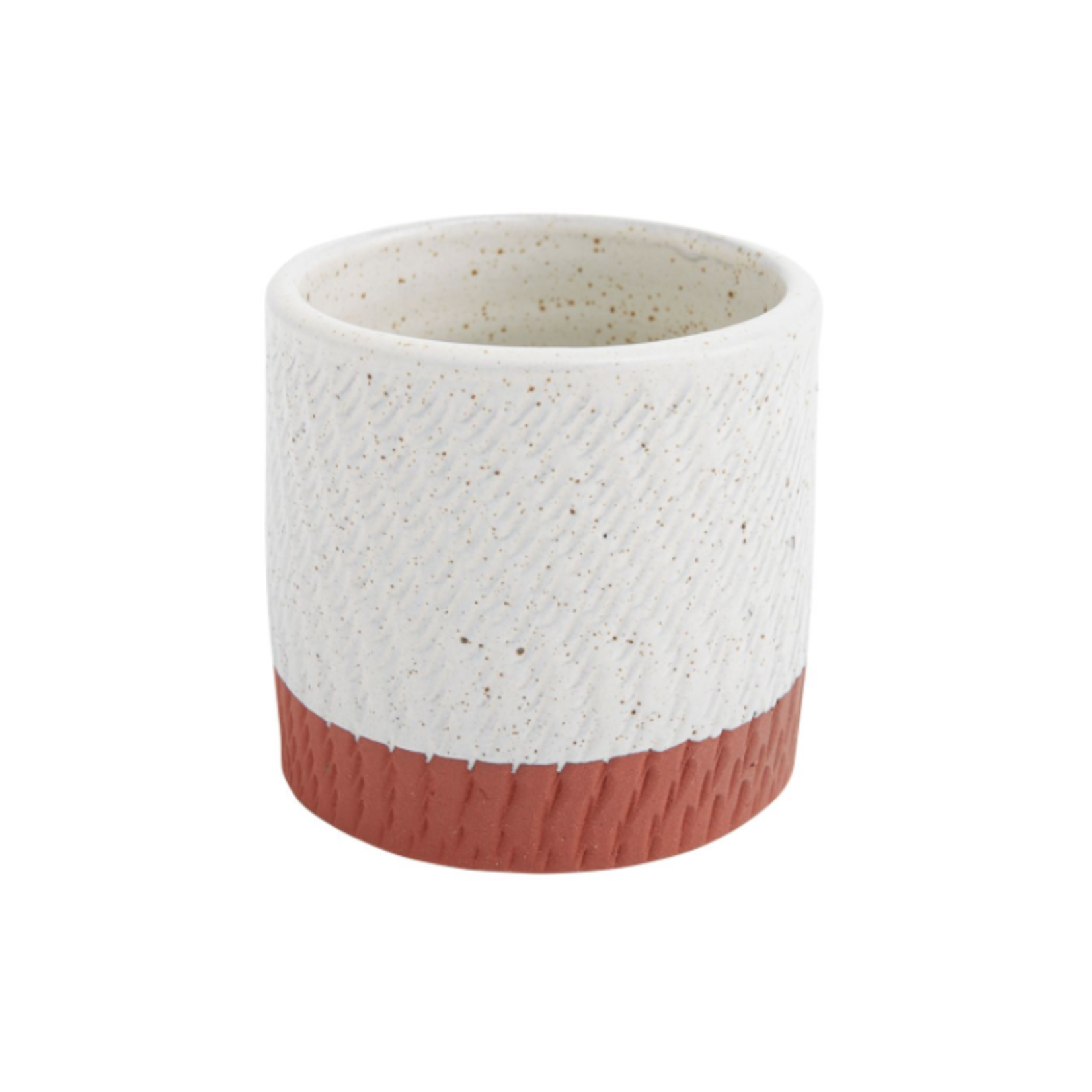 60% OFF WAS $6.09 NOW $2.44, 4.5” X 4.5” WHITE TERRACOTTA CERAMIC COMO COLLECTION POT (AD)