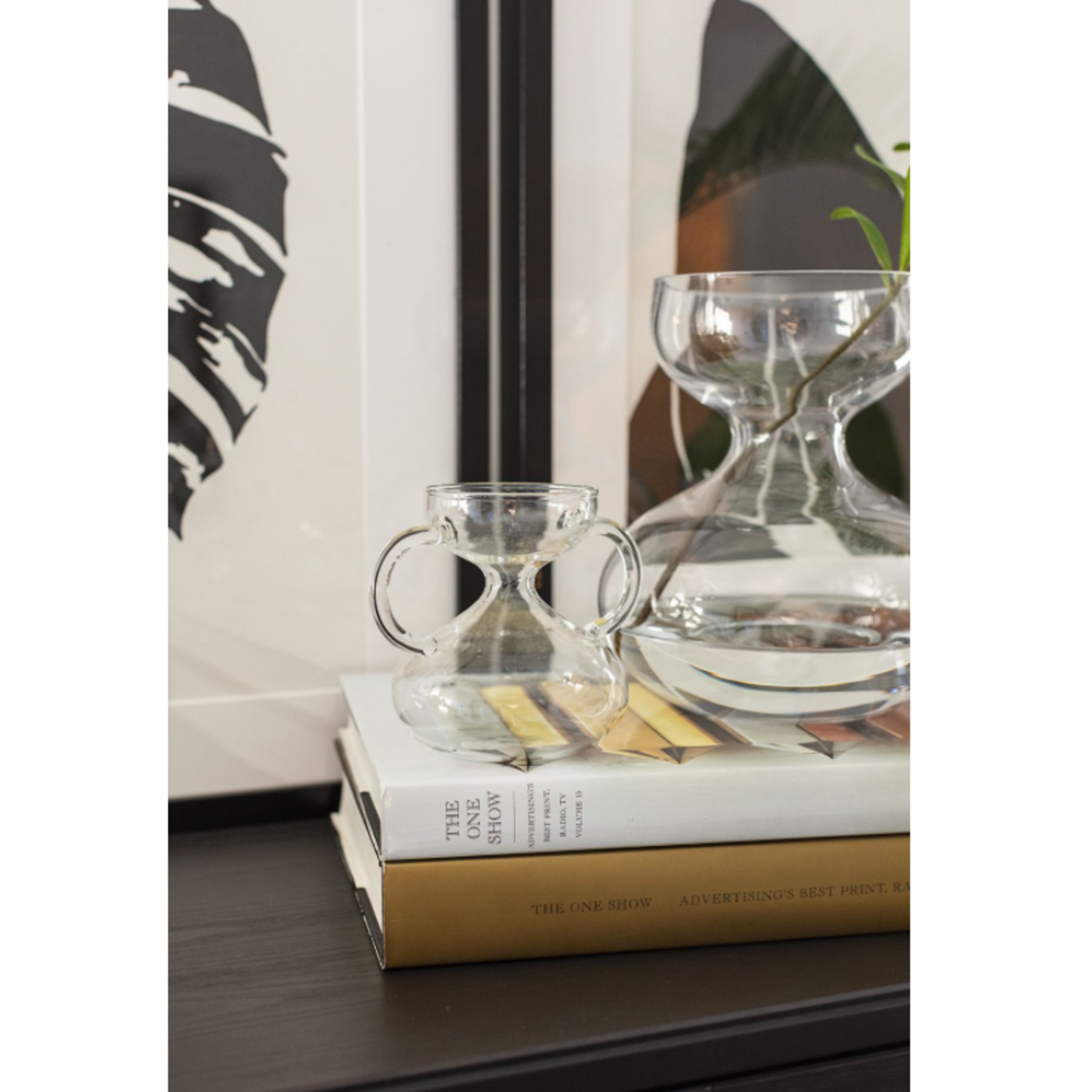 50% off was $20 now $10.00, 8”H X 6.75” ASHBY HOUR GLASS BUDVASE