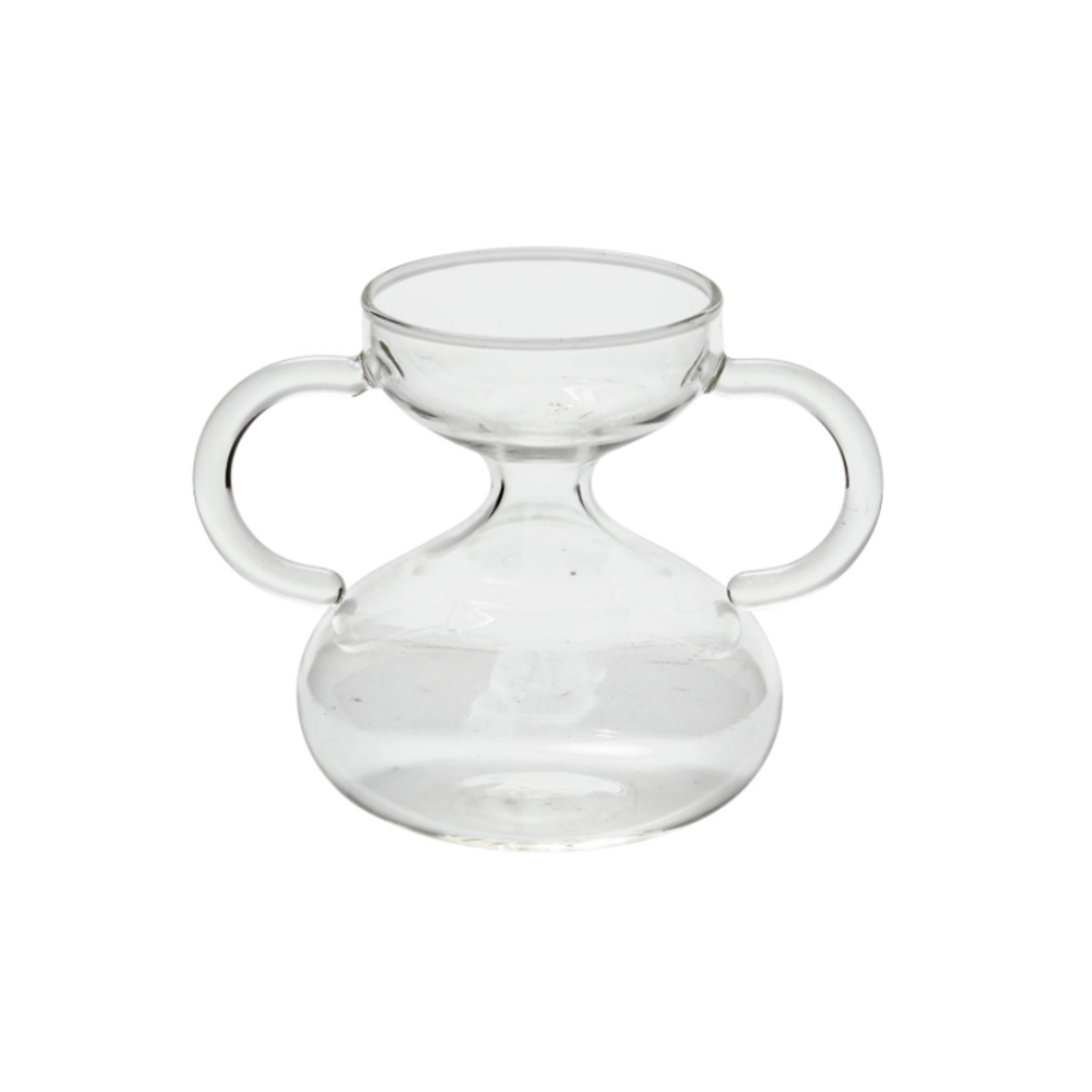 50% off was $11 now $5.50, 4.5”X 5.75” ASHBY HOUR GLASS WITH HANDLES BUDVASE