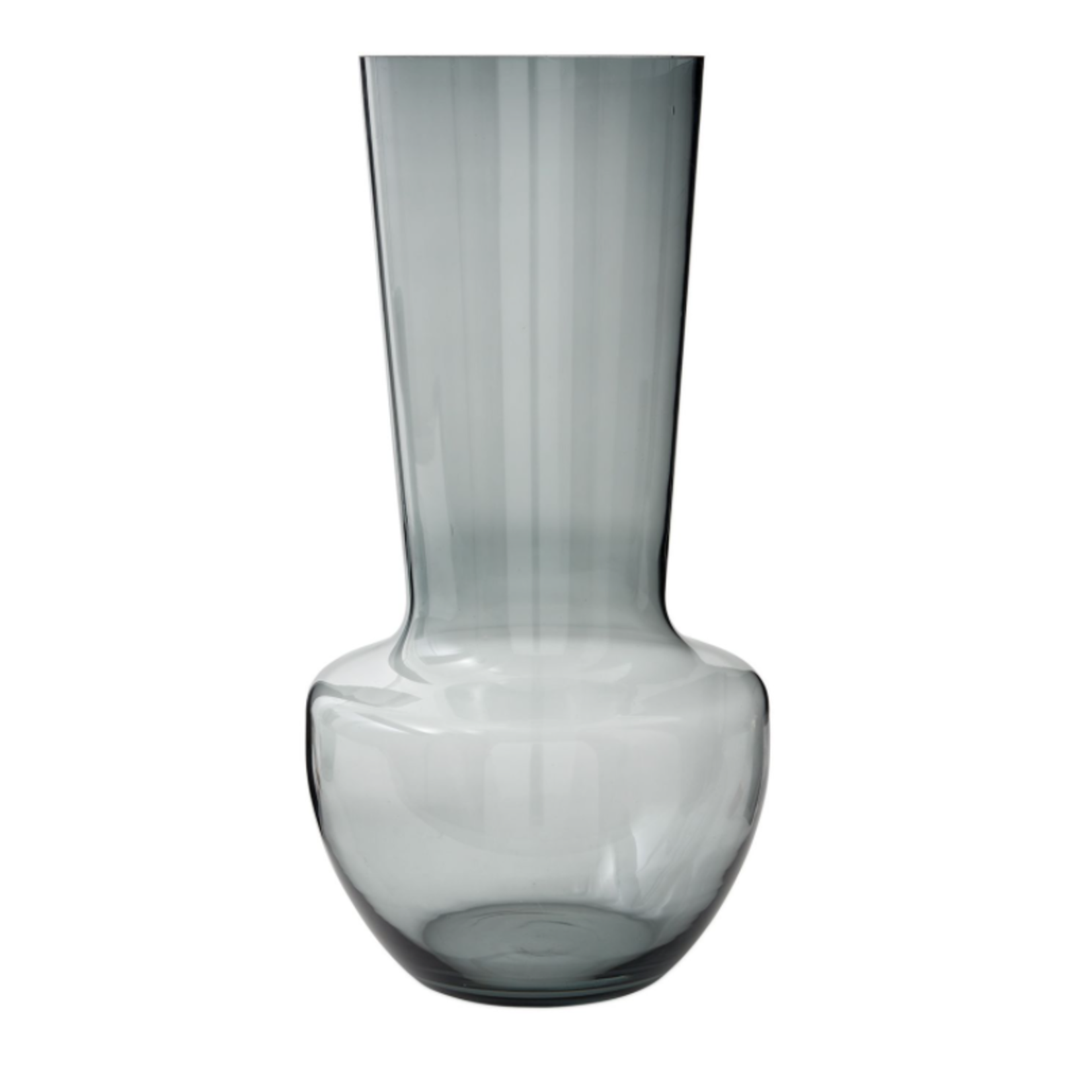 50% off was $75 now $37.49 19.5”H X 10.25”  SMOKE GLASS ENDEL VASE