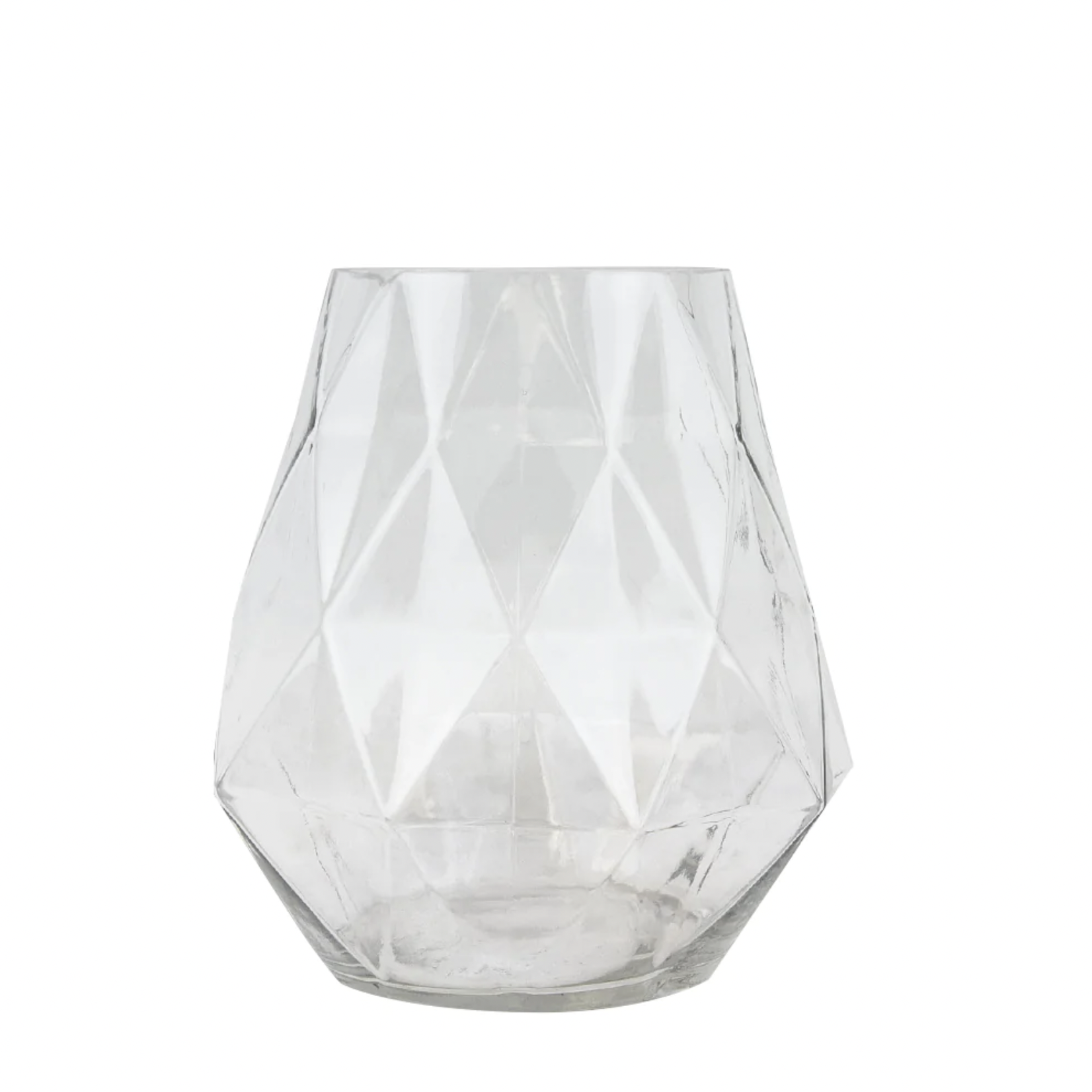60% off was $26 now $10.40. 8.5"h x 8.25" CLEAR GLASS DIAMOND VASE opening 4.25"