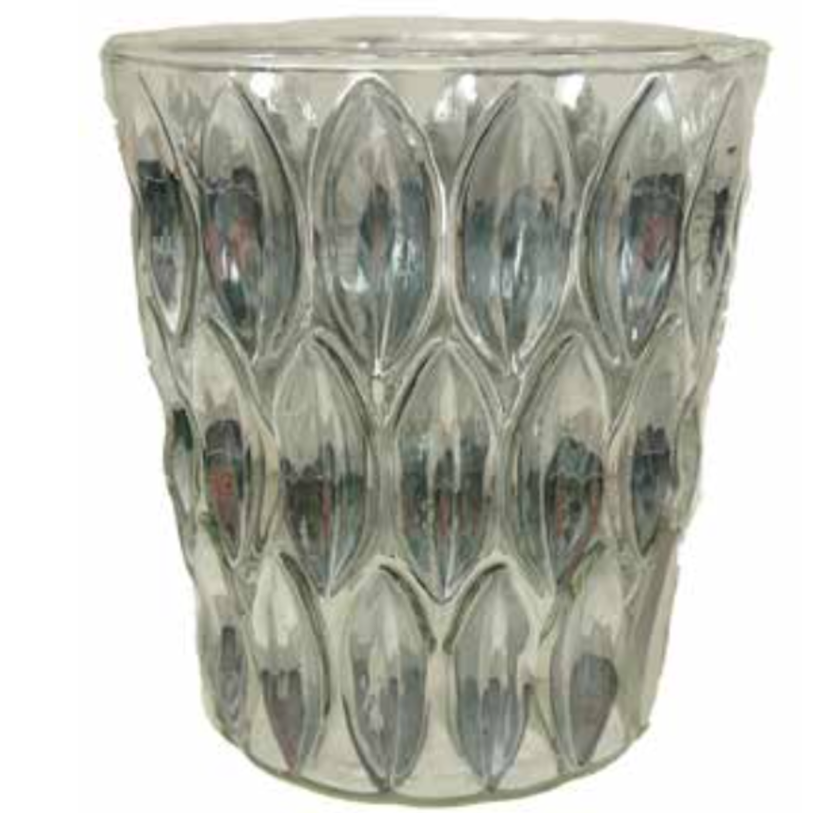 50% off was $6.99 now $3.49.  4.25”H X 3.75” SILVER REFLECTION VOTIVE