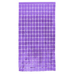 78” x 38" PURPLE METALLIC SQUARE FOIL CURTAIN