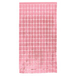 78” x 38" PINK METALLIC SQUARE FOIL CURTAIN