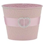 4.5”D PINK GALVANIZED POT WITH HEART