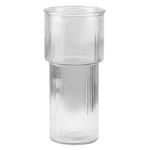 50% off was $7 now $3.50. 9.5”H X 4.5” CLEAR GLASS FLUTED DOUBLE CYLINDER WITH RIM