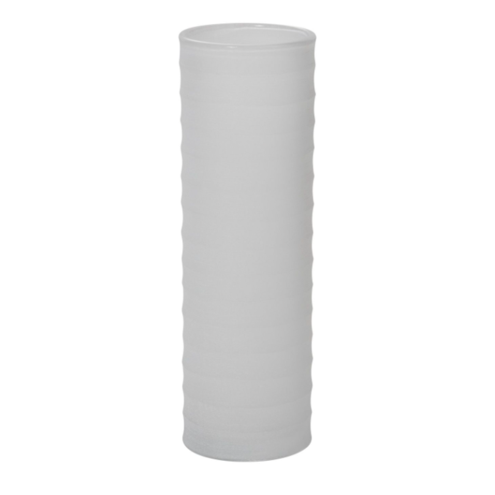12.5”H X 4.25” WHITE FROSTED GLASS KYRENIA VASE