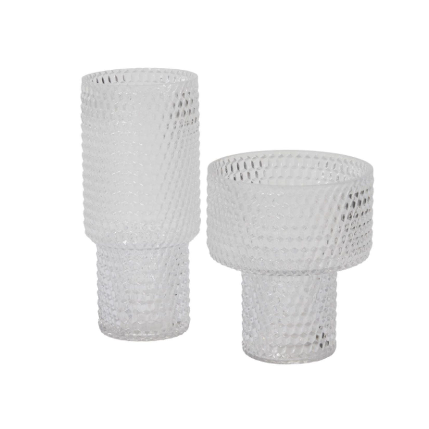 40% off was $22 now $13.19. 7.5”H X 6.5” CLEAR GLASS CORINTHIA VASE
