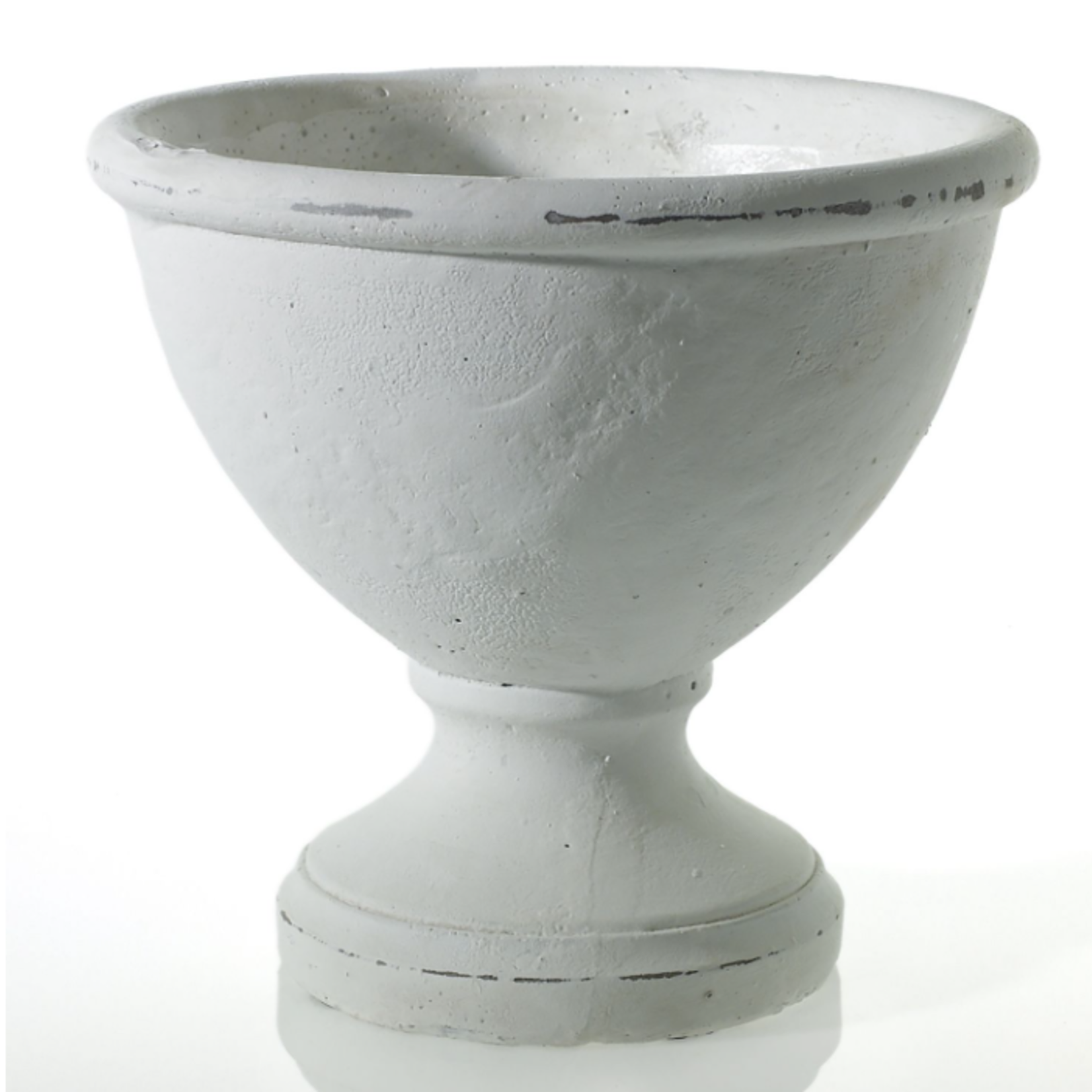 9"H X 9.75"  WHITE CERAMIC BENOIT COMPOTE