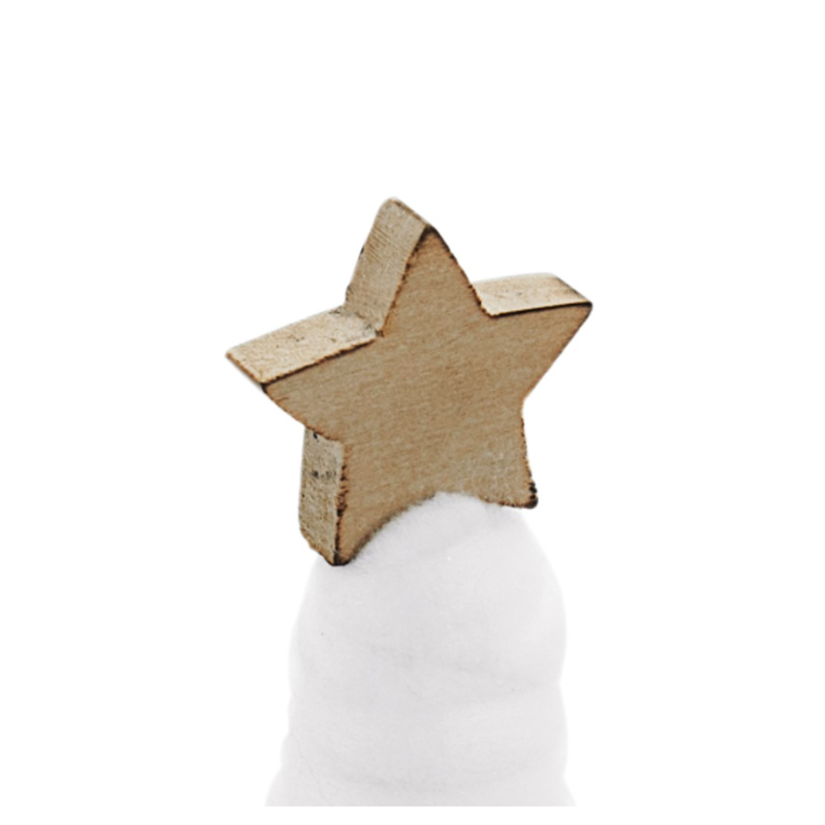 13.8”h x 2.8” WHITE WITH WOOD CHRISTMAS TREE,