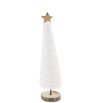 17.25”H X 4” WHITE WITH WOOD CHRISTMAS TREE, reg $9.99 30% off