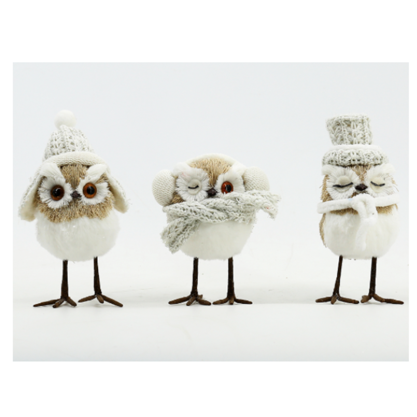 6.25”H X 4” X 4” CHRISTMAS SNOWL OWLS, reg $9.99