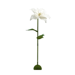 71”H WHITE WITH GLITTER TALL PAPER FLOWER POINSETTIA STAND WITH GOLD BELLS