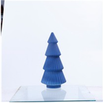 14.6”H X 7.1” BLUE GLASS CHRISTMAS TREE