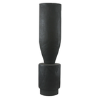 22”H X 6.5” BLACK WOOD POT VASE