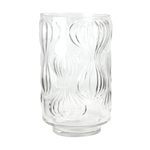 10”H X 6”CLEAR ART GLASS VASE