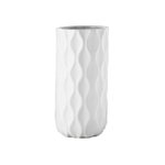 12.5”H X 6” MATTE WHITE CERAMIC CYLINDER PRESSED IMPERIAL