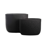 50% off was $55 now $27.50. 11.75”H X 14.5”L X 7”W LARGE MATTE BLACK CERAMIC TALL OVAL EMBOSSED SYMMETRIC