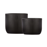 50% off was $55 now $27.50. 11.75”H X 14.5”L X 7”W LARGE MATTE BLACK CERAMIC TALL OVAL EMBOSSED DOTTED