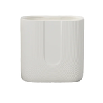 50% off was $33 now $16.50. 10”H X 10”L X 5” LG GLOSSY WHITE CERAMIC OVAL POT WITH DEBOSSED INVERTED ARCH