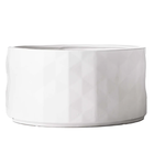 50% off was $55 now $27.50. 6.25”H X 13.25” LARGE MATTE WHITE LOW CERAMIC CYLINDER CHEQUERED